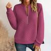 Women's Fashionable Long-sleeved Pullover Solid-color Top