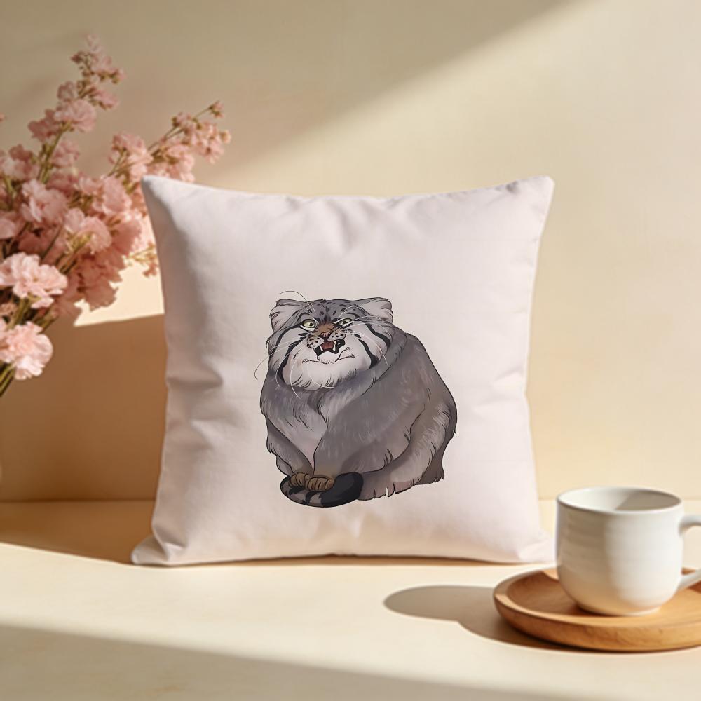 Fluffy Pallass Cat Cushion Cover Soft Pillow Cases for Home Bedroom Living Room Sofa