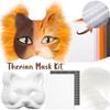 1 комплект/3 шт. Инструменты для изготовления масок Маска лисы кошки Полуфабрикат маски Косплей Граффити Маска на поллица Животное Маска на поллица 7 цветов