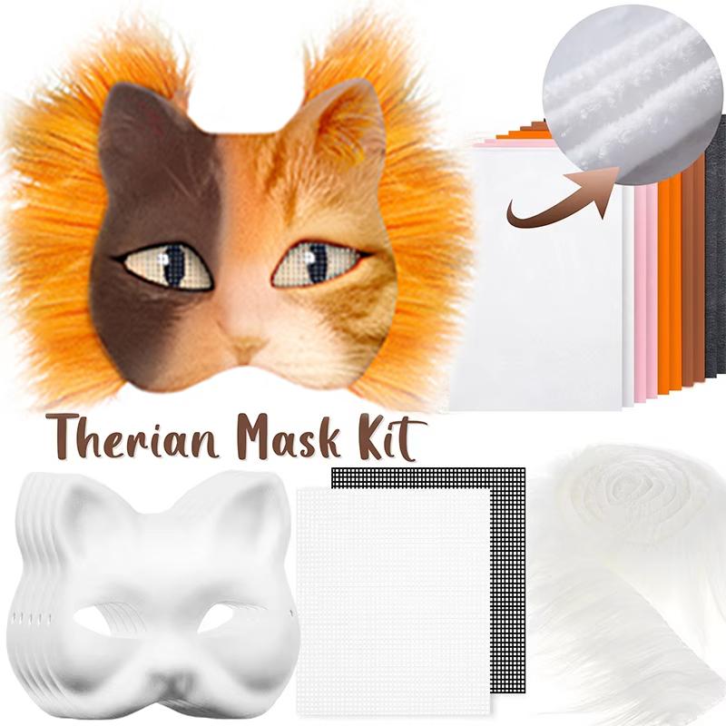 1 комплект/3 шт. Инструменты для изготовления масок Маска лисы кошки Полуфабрикат маски Косплей Граффити Маска на поллица Животное Маска на поллица 7 цветов