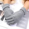 Winter Knit Gloves Plus Thick Fleece Lined Warm Cycling Gloves For Outdoor