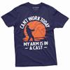 Men's Funny Fishing T-shirt Can't Work Today My Arm Is In a Cast Fisherman Cool Tee Shirt Father's Day Dad Papa Grandpa Tee For Him