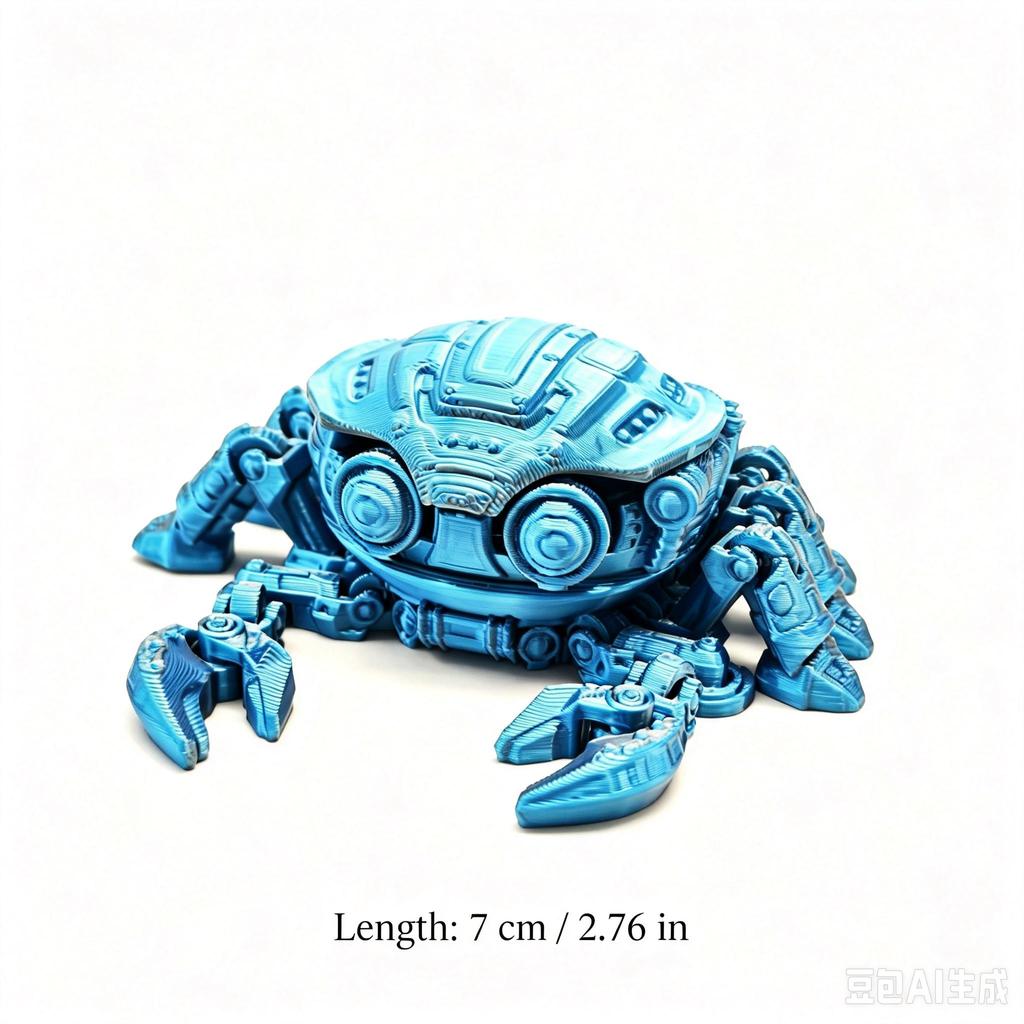3D Printed Cyberpunk Crab Toy, Articulated Movable Joints Fidget Model Gift