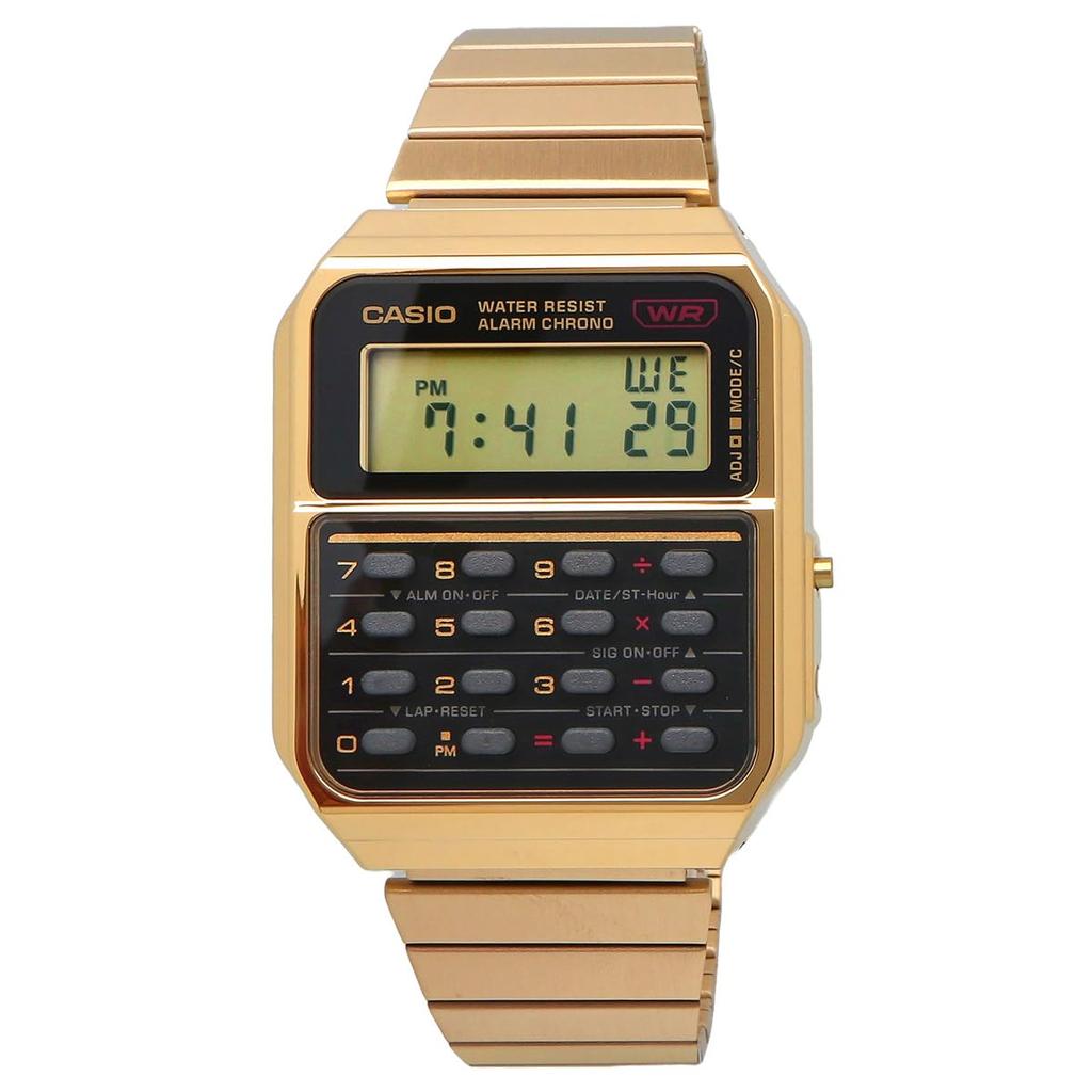 Casio Vintage Series Digital Watch with Calculation Function Unisex Metal Band Gold Overseas Model [Casio] 8-Digit CA-500WEG-1A [Item]