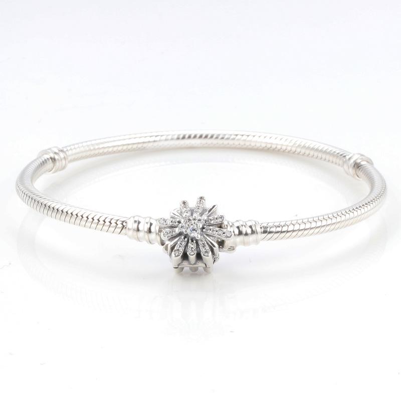 Браслет из стерлингового серебра 925 пробы, цепочка «змеиная кость», звезда, желание, снежинка