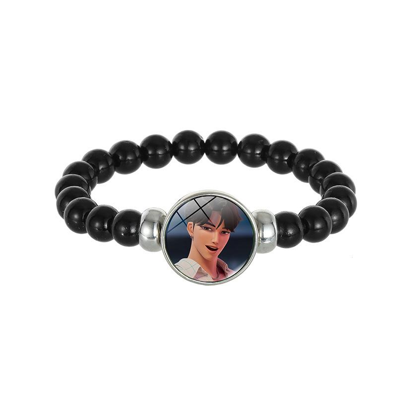 Demon Hunters Saja Boy Beaded Bracelet, Lumi Zoe Mira Black Bead Jewelry