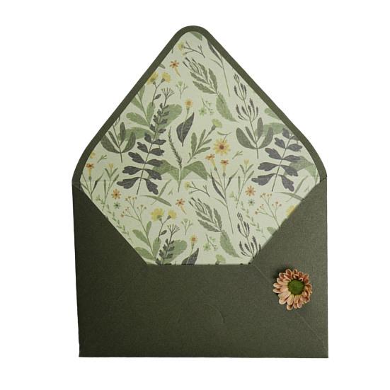 Зеленый бизнес-конверт авокадо, стандартный конверт с самоклеющейся печатью, специальный бумажный материал, конверт с декоративной масляной живописью