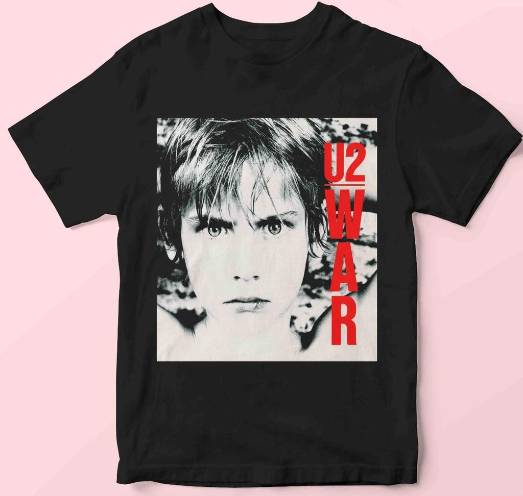 New Rare U2 Band Music Album Heavy Cotton Full Size Unisex Black Shirt BL440