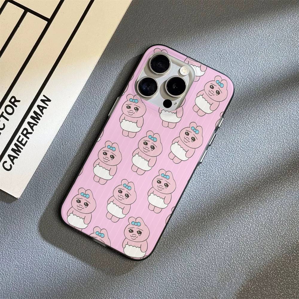 Cute Opanchu U-Usagi Cute For IPhone 17 16 15 11 12 13 14 Pro Max Plus Pro Corrugated Translucent Back Phone Cover