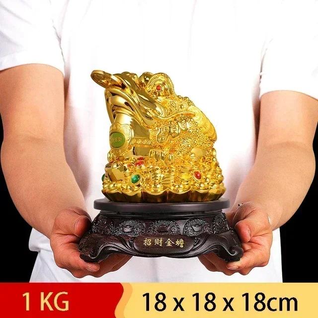Feng Shui Lucky Fortune Golden Toad Office Home Decoration Crafts Shop Opening Gifts