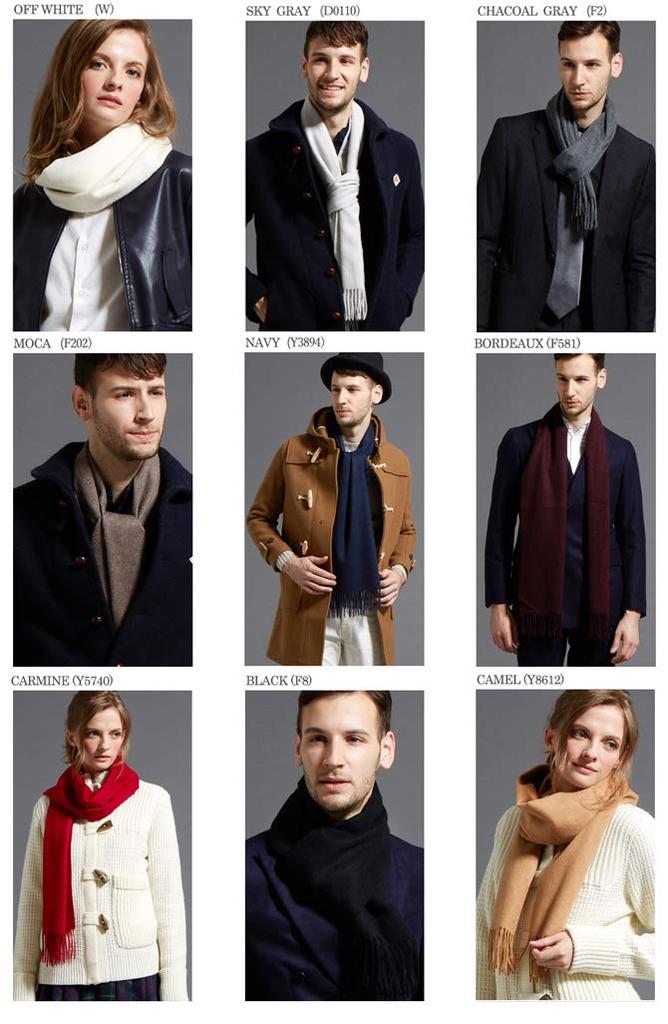 Cashmee 33 Basic Wave Charcoal Gray Scarf, (F2)