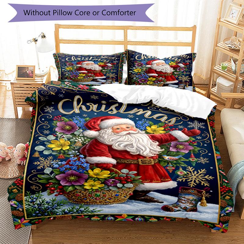 Winter Wonderland Snowman 3‑Piece Bedding Set,Soft Duvet Cover with 17 Pillowcases,Multi‑Scene Home Dorm Use,Ideal Gift for Birthday & Holiday