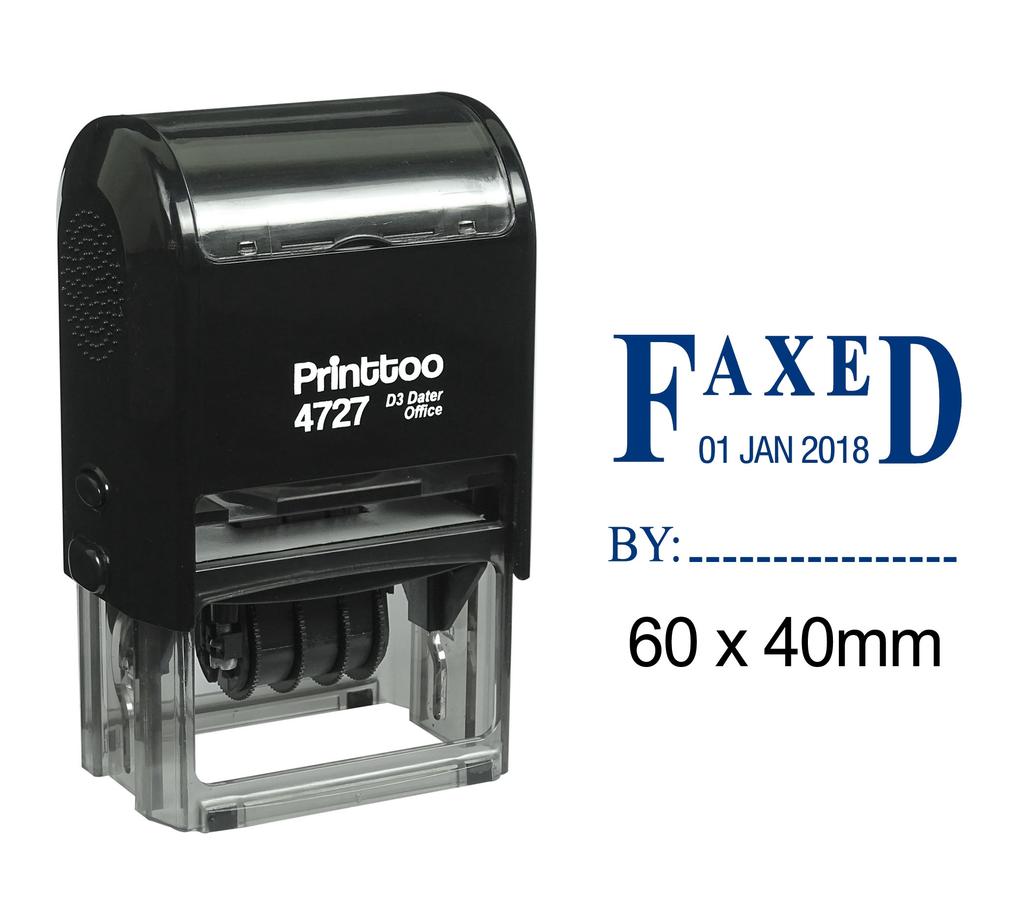 Printtoo Dater Stamp Self Inking With Faxed By Text Office Stationery Date Rubber