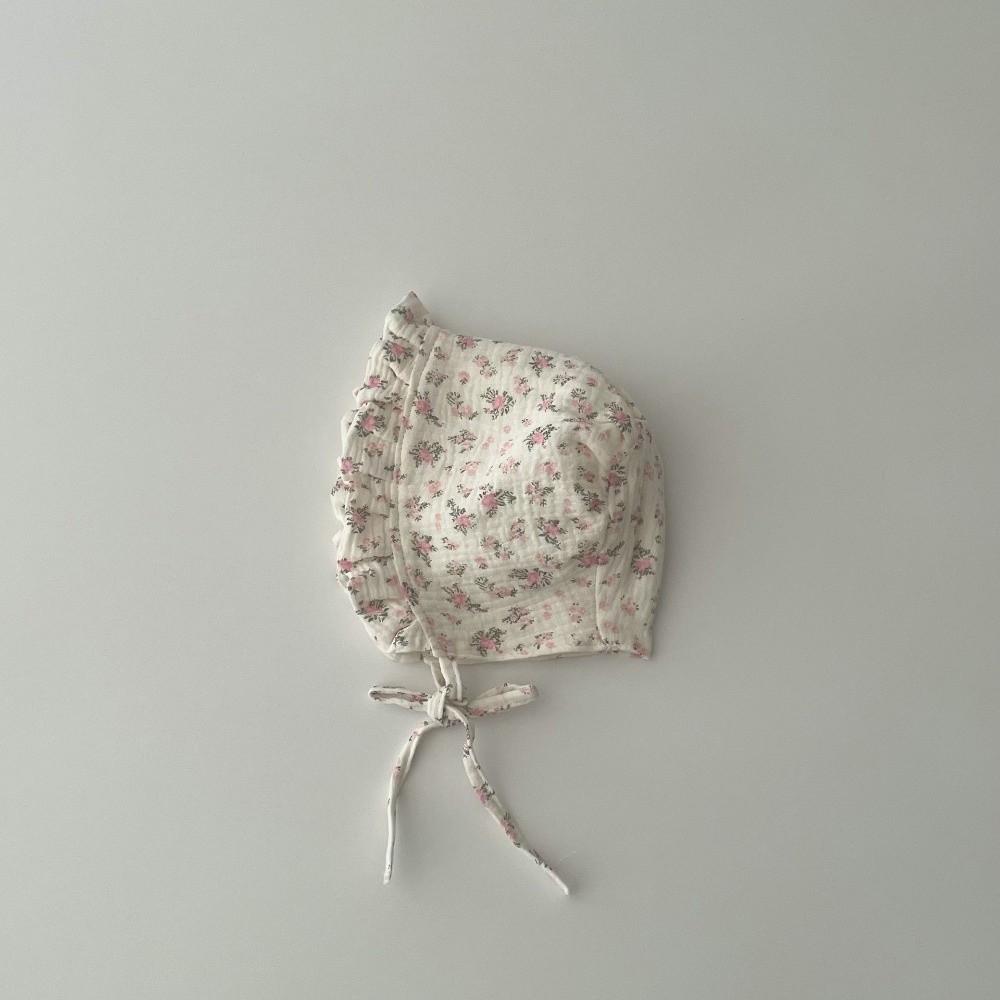 Floral Printed Sunshade Cap Breathable Princess Hat New Ear Protection Hat Newborn