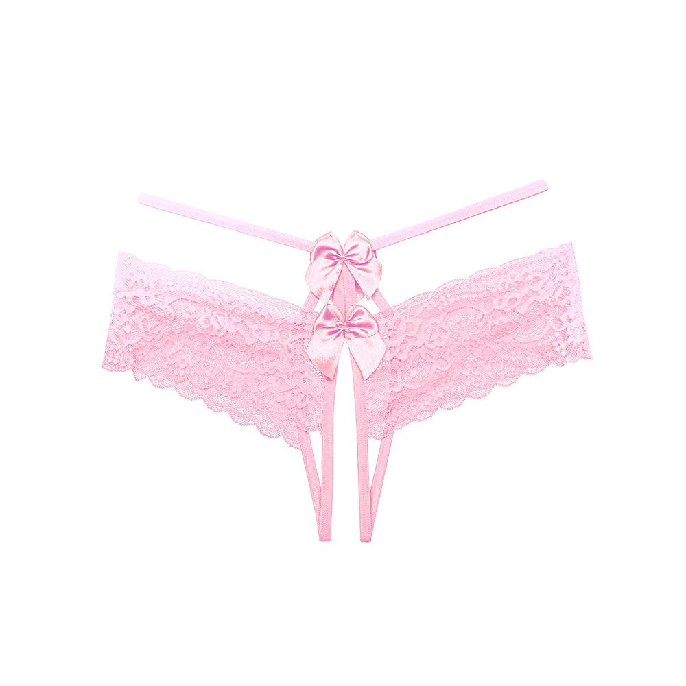 Женские сексуальные трусики с открытой промежностью, кружевные трусики с бантом, тонкие бретельки, открытая попа, горячее эротическое белье с Т-образной спинкой, микро-стринги