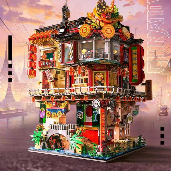 4653PCS Creative Expert Chinatown Bangkok Building Blocks Set City Street View Architecture Model Bricks Toys Xmas Gifts For Kids