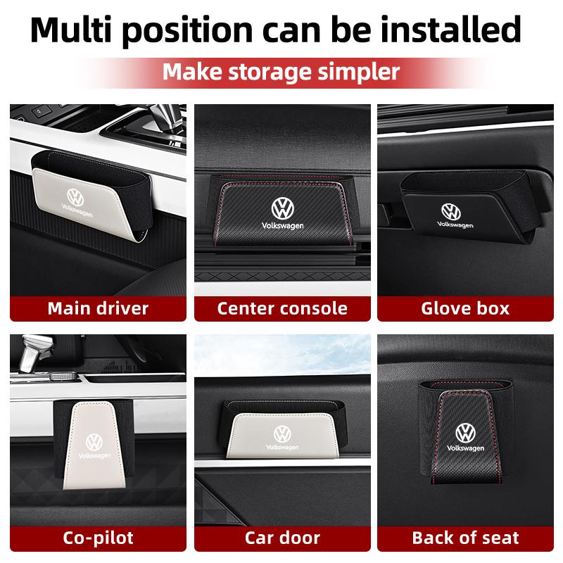 ear1 Car Leather Storage Bag Phones Coins Keys Storage Auto Stowing Tidying Tools For Volkswagen VW Golf Jetta Passat mk4 Golf 5 7