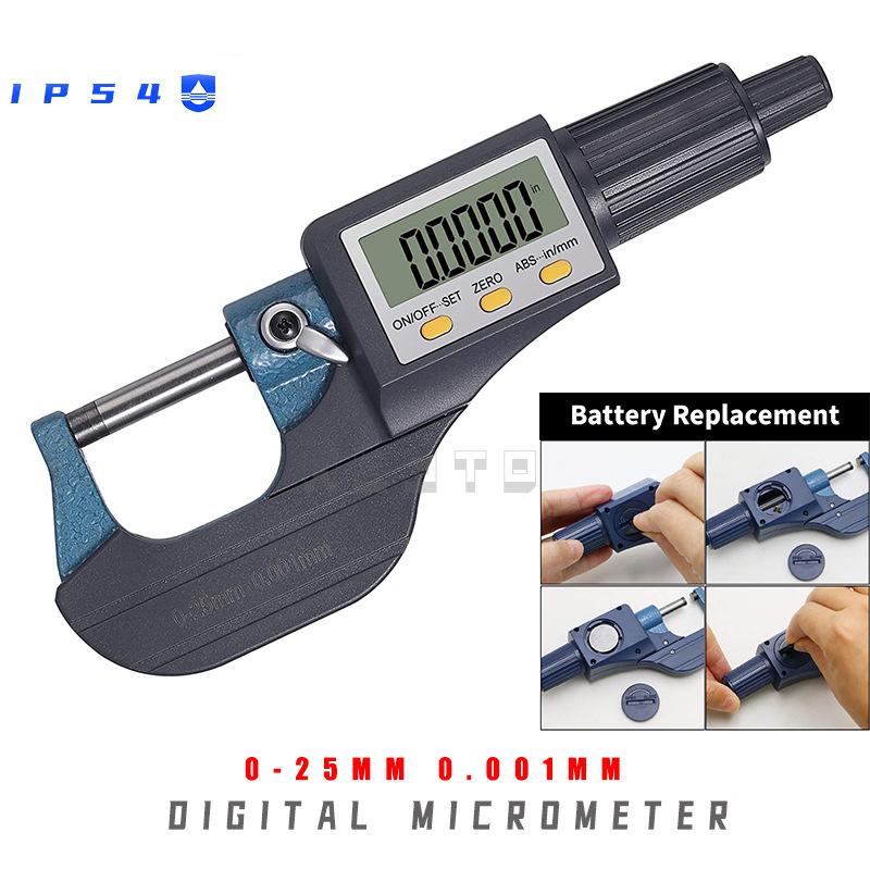0-25mm Micron Digital Outside Micrometer Electronic Micrometer Gauge 0.001 mm Digital Caliper