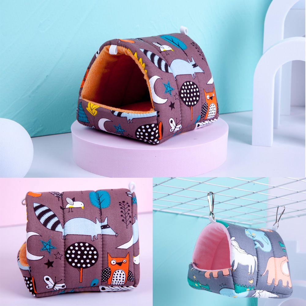 Мягкая удобная зимняя мини-клетка для хомяка, гнездо для морской свинки, спальное место для маленького животного, теплый коврик