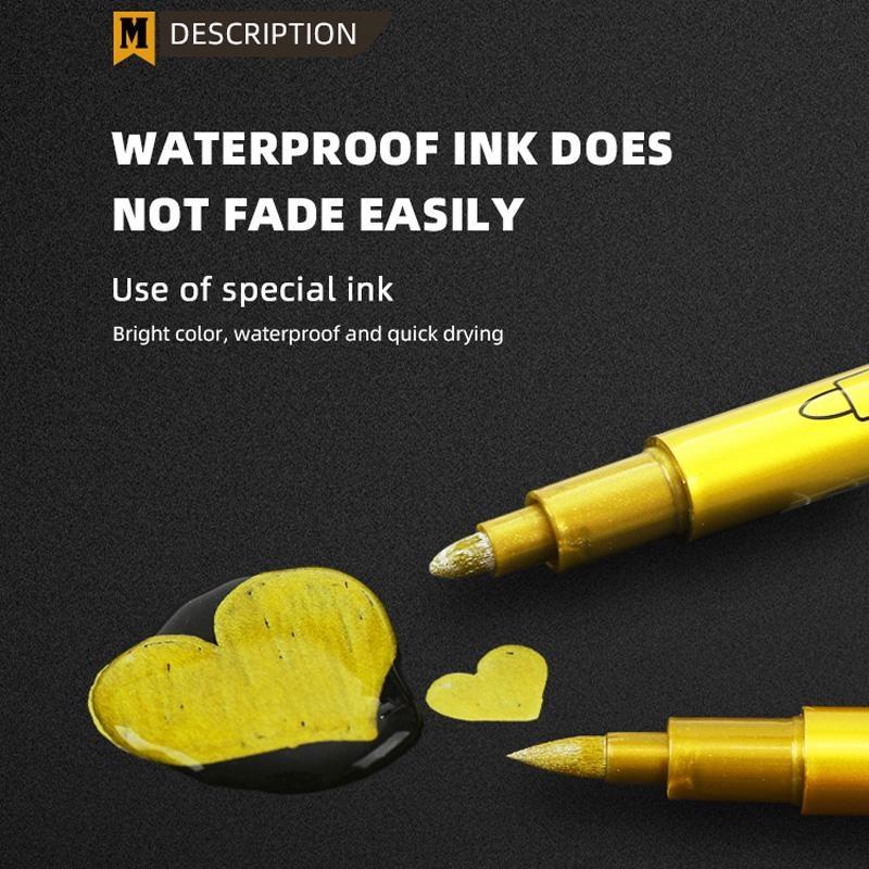 2 шт., кисть золотого, серебряного цвета, металлические маркеры, маркер для перманентной краски для наскальной живописи, керамическое стекло, принадлежности для рисования своими руками