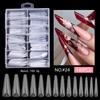 Eagle'S Talon 120/140 Pcs Short Curved Stiletto False Nail Tips Clear Soft Fake Nails Extensions For Diy Nail Salon Manicure