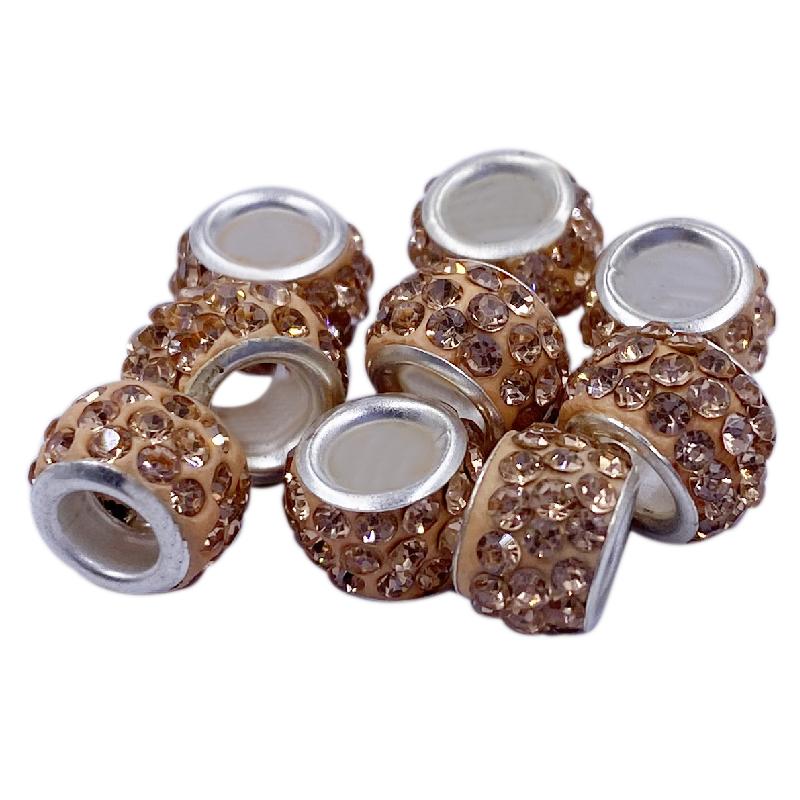 10 шт. 12 мм большое отверстие CZ хрустальные бусины горный хрусталь разделитель подвески подходят для браслет ожерелье DIY ювелирные аксессуары