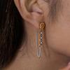 Серьги-цепочки Yori с кисточками, длинные, покрытие PVD 18K золотом, текстурированный металл, водостойкие, ежедневные аксессуары