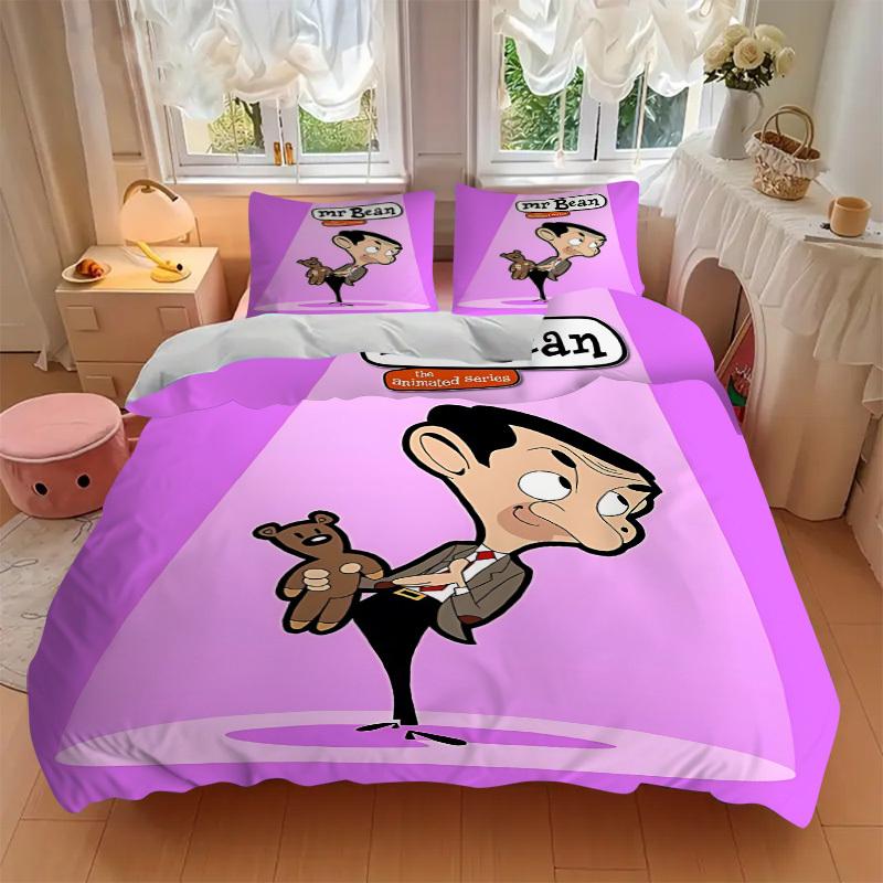 3pcs Mr Bean Duvet Cover Set, Includes 1 Duvet Cover and 1/2 Pillowcases (No Insert) yy251104201
