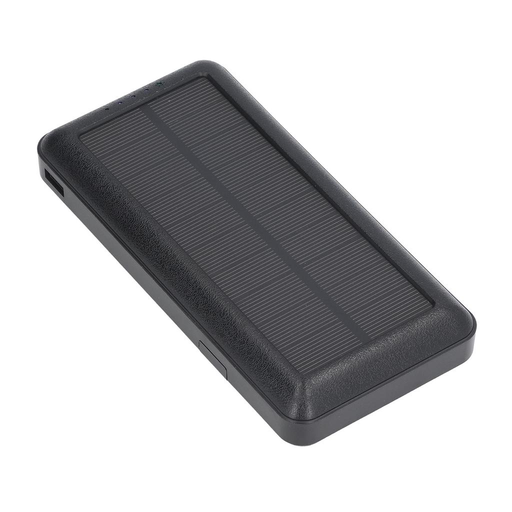 Солнечный источник питания с 2 светодиодами Power Bank 30000 мАч для кемпинга на открытом воздухе, альпинизма, черный