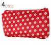 Портативная мини сумка из полиэстера на молнии и принтом в мелкое сердечко для косметических средств и макияжа