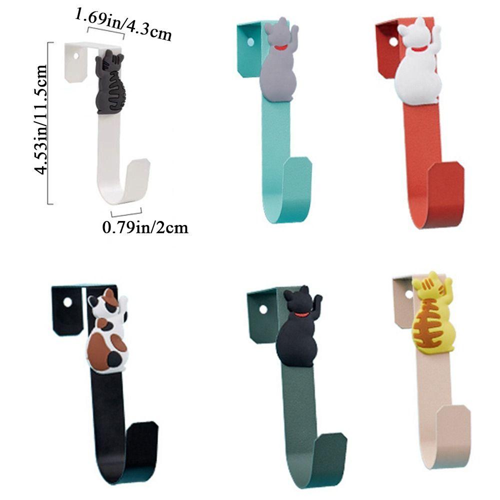 Stainless Steel Cat Kitchen Cabinet Door Cat Shape Cat Storage Hook Drawer Robe Hanger Office