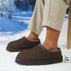 Frosted Leather, the Same Snow Boots, Men's Fur Integrated Cotton Shoes, One Pedal, Ethnic Style Wool Frosted Leather Flat-bottomed Slippers