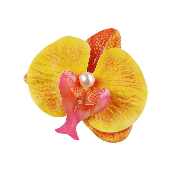 Artificial Moth Orchids Hair Clip Bohemia Hawaiian Faux Pearl Simulated Flower Duckbilled Clamp Hairpin Hair Barrette Women Hair Accessories Headwear