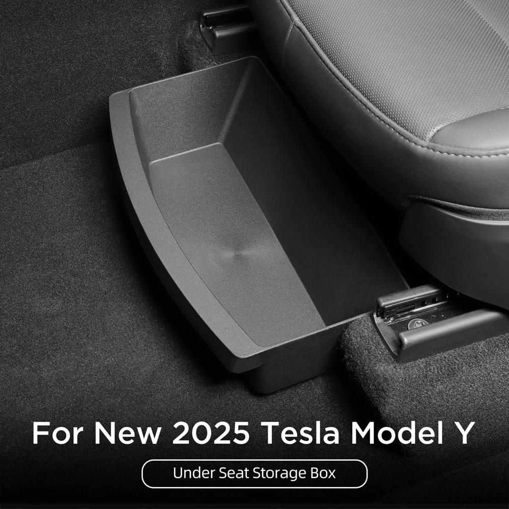 Для Tesla Model Y Juniper/Launch 2025 Органайзер-ящик для хранения под сиденьем Аксессуары Ящик-органайзер Тип ящика Контейнер для хранения Нижний ящик переднего сиденья