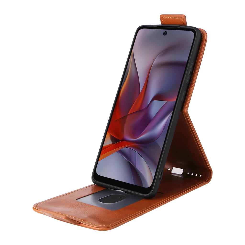 For Motorola Edge (2025) 5G Stand Case Magnetic Clasp Vertical Flip Leather Phone Cover with Card Holder