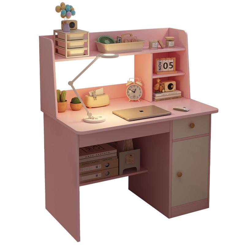 Integrated Desk and Bookshelf Set: Compact Writing Desk & Chair for Bedroom or Small Office.