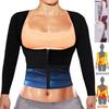 Женский костюм для сауны, спортивная куртка, тренажер для талии, формирователь тела с длинными рукавами, рубашка для сауны, тренировочные топы, корректирующее белье, термобелье, спортивный костюм для фитнеса