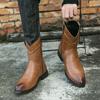 Fashion New Casual European Men's Boots Retro Pointed Toe High-top Knight Boots Western Short Boots Mens Combat Boots Women Cowboy Boots