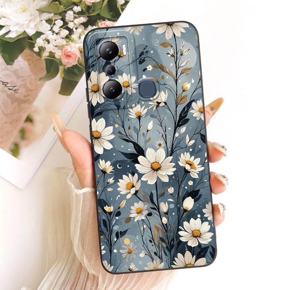 Чехол для Infinix Hot 20i Hot 20S X6827 Роскошные Цветы Конфетный Расписной Чехол Мягкий Силиконовый Чехол Для Infinix Hot 20 Play Hot20 Корпус