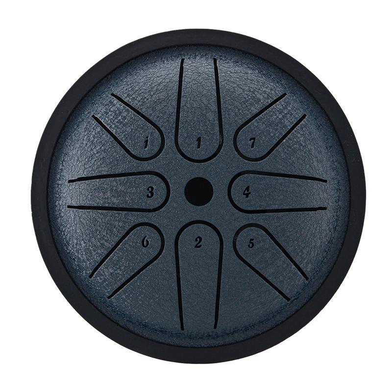 Hluru 4-дюймовый стальной язычковый барабан 8 нот Тональность C Глюкофон Барабан-танк Хангпан Для детей Подарки Медитационный инструмент