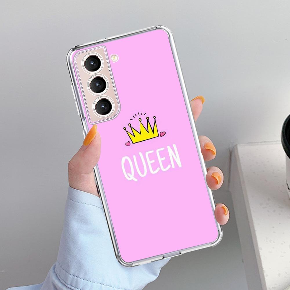 Милый чехол Mom Queen Princess для Samsung Galaxy S22 S20 FE S21 Plus S10 S9 Note 20 9 10 Lite прозрачный мягкий чехол для телефона
