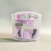 8pcs/set Portable Hole Punch Staple Lifter Tape Dispenser Small Tape Pencil Holder Scissors And 500 #10 Staples