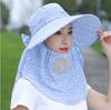 Women New Flower Visor Cap Type Work Hat Neck Protection Face Cotton Silk Hat Sun Hat Sun Protection Hats & Caps Unisex