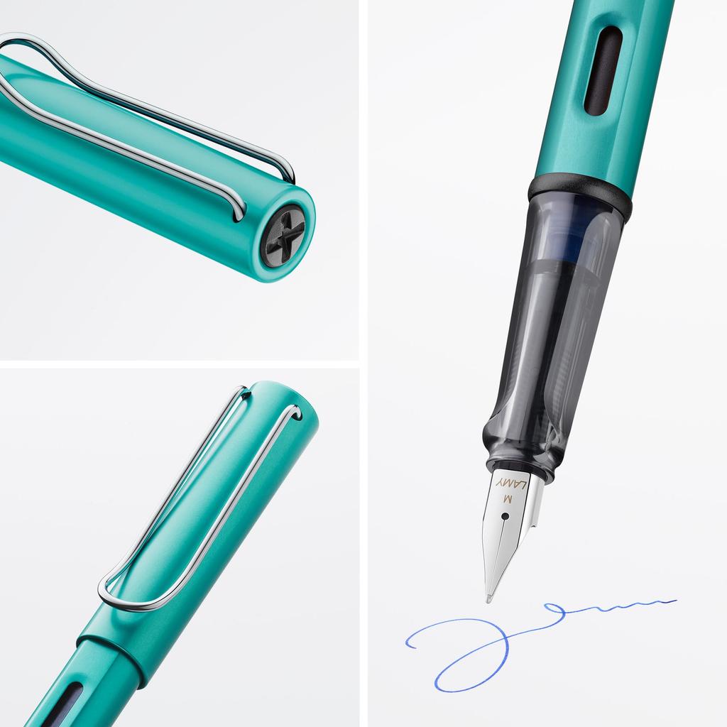 Перьевая ручка LAMY Tourmaline Эргономичный захват и стальное перо размера F Легкий алюминиевый корпус В комплекте синий картридж LAMY T10 AL-star - Перо, - - -