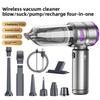 Беспроводной интегрированный многофункциональный ручной автомобильный пылесос высокой мощности - USB-зарядка, пылесборник со сжатым воздухом, фен