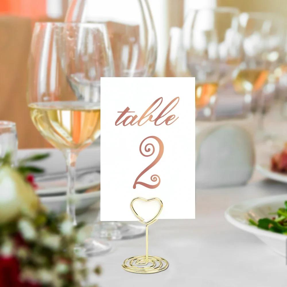 10/20 шт. держатель для номера стола в форме сердца с надписью «Любовь», романтический держатель для визитных карточек на свадьбу, металлический зажим для фотографий, украшения для дома и вечеринки