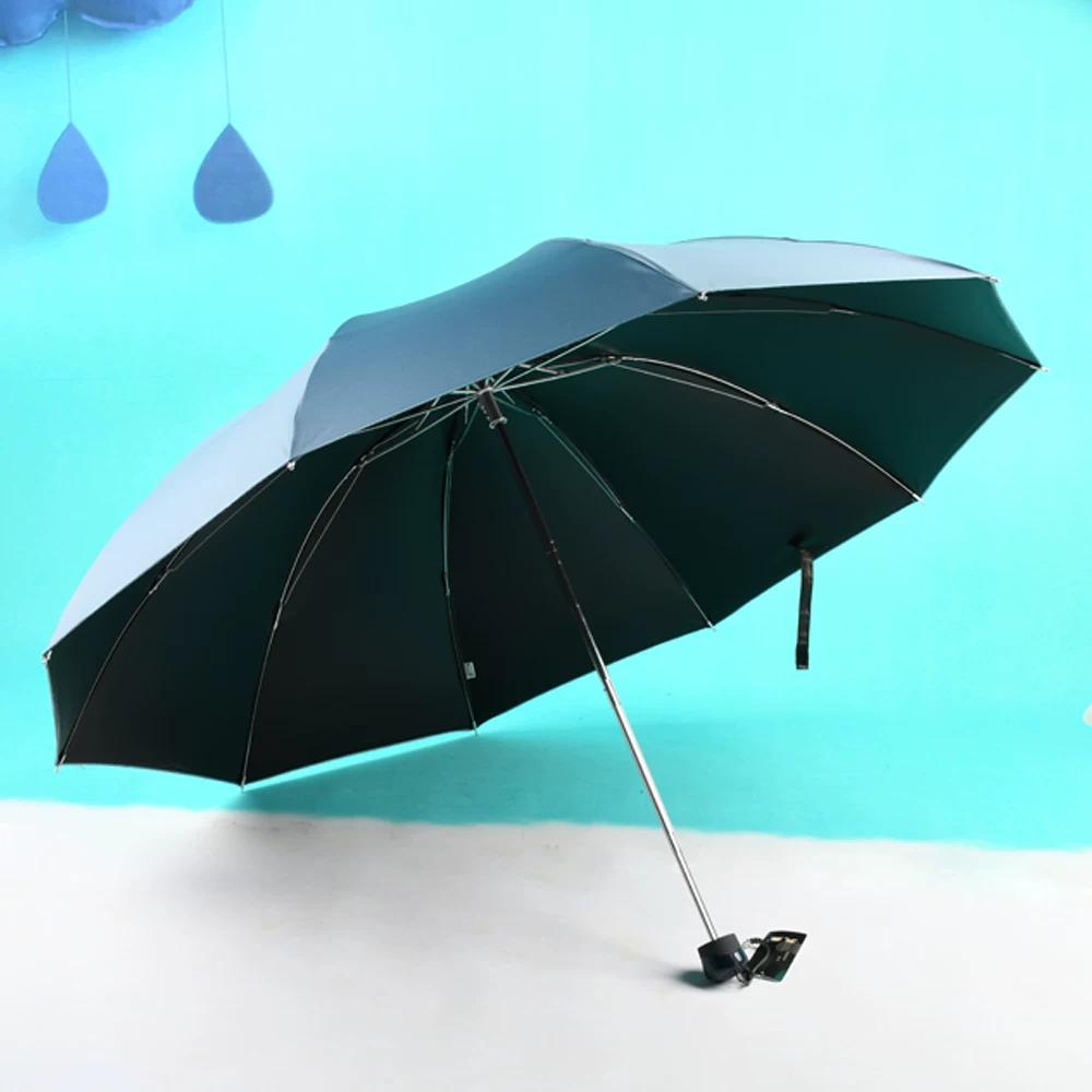 Paradise Umbrella Folding Umbrella for Men and Women, Student Double Reinforced Large Umbrella, Windproof Sun and Rain Umbrella, Solid Color Business