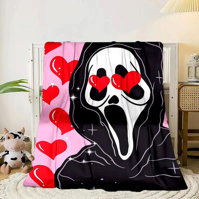 Ghostface Night Horror Blanket Flannel Blanket for bed, sofa, Camping, Hiking, Picnic Essentials, gift for family Fan gifts