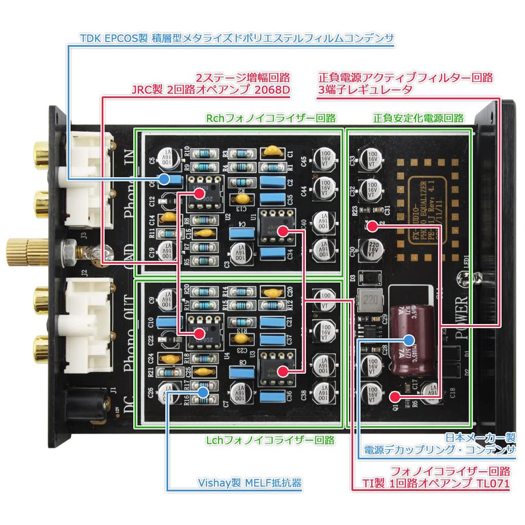 Фонокорректор-предусилитель FX-AUDIO- PE-01J, совместимый с MM-картриджами [Черный]