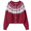 Женский праздничный вязаный кардиган в стиле Fair Isle